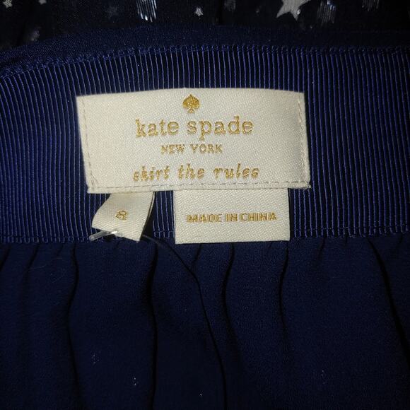 Kate Spade Night Sky Dot Skirt Rich Navy Size 8 - Picture 10 of 12